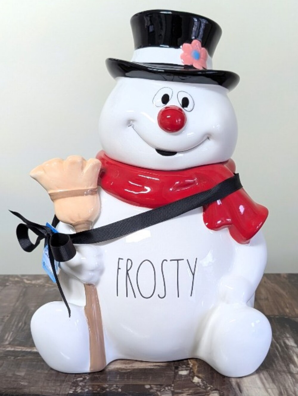 Rae Dunn x Frosty The Snowman XL FROSTY Canister / Cookie Jar ☃️🧣